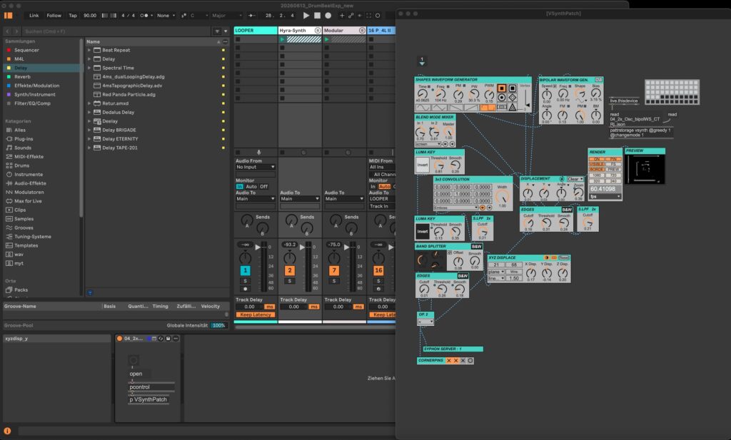The Vsynth-Patch as a Max for Live Device in Ableton